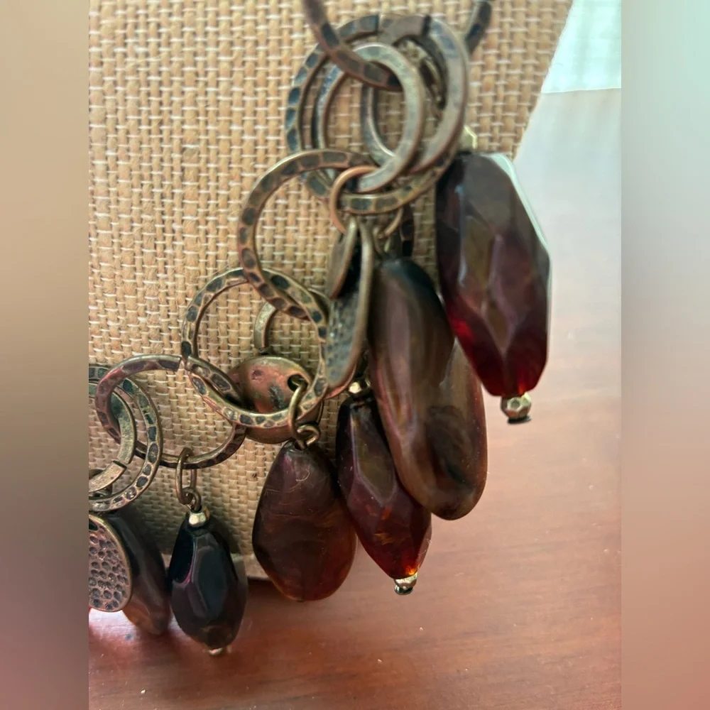 BOGO Brown Beaded Statement Necklace - Picture 2 of 3